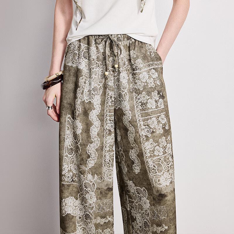 Chuyu 2026 Spring Bohemian Printed Wide-Leg Trousers