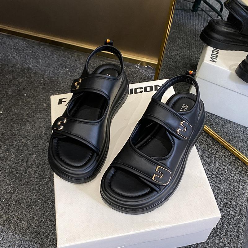 Women's Roman Sandals with Astronomical Optical Shoes, Casual and Comfortable Thick Sole Height Increase, Summer, 2025