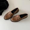 New Vintage Round-toe Women's Niche Platform Casual Leather Single Shoes
