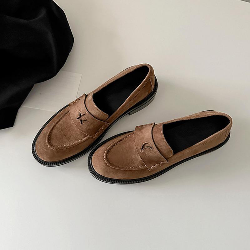 New Vintage Round-toe Women's Niche Platform Casual Leather Single Shoes