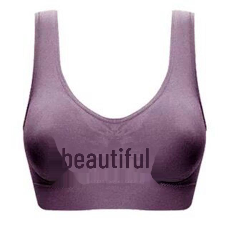 

Большой спортивный бюстгальтер для сна без подкладки L серый/фиолетовый