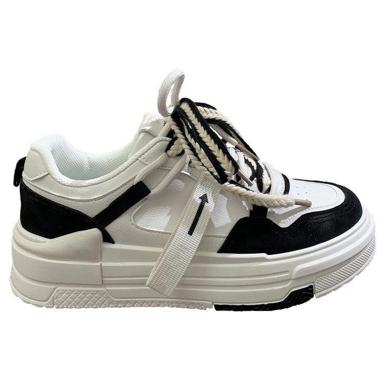 Trendy korejský styl Studentské Colorblock Board Boty jaro Nová platforma Platforma Ležérní boty Výška Rostoucí Ležérní Bílé boty pro ženy