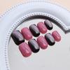 24 Pcs Cats Eye False Nail Reusable Artificial Nail Short Full Cover Stick On Nail Glossy Press On Nail for Woman