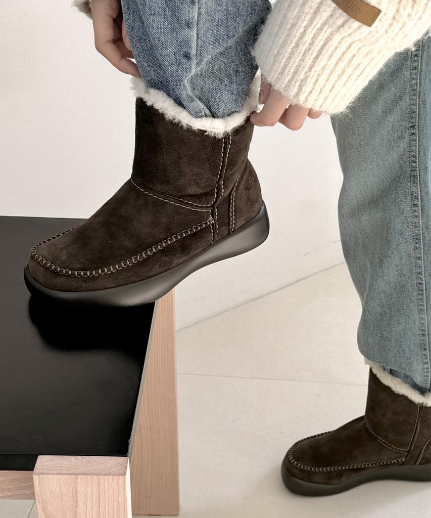 Gisse Woody Fleece-Lined Ankle Boots Gis-45296