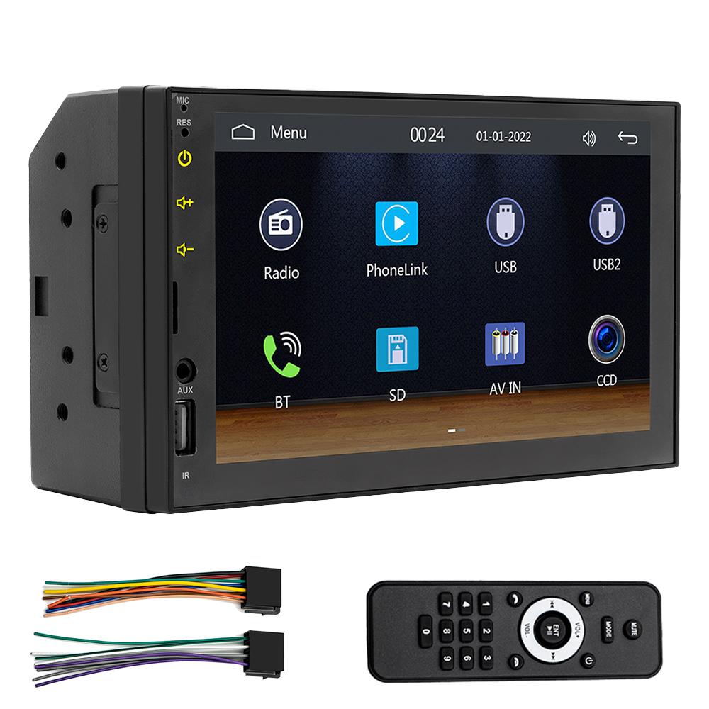 

7-дюймовый мультимедийный проигрыватель Bluetooth-совместимый беспроводной Carplay Android Auto портативная автомобильная стереосистема 2 Din автомобильное радио камера заднего вида