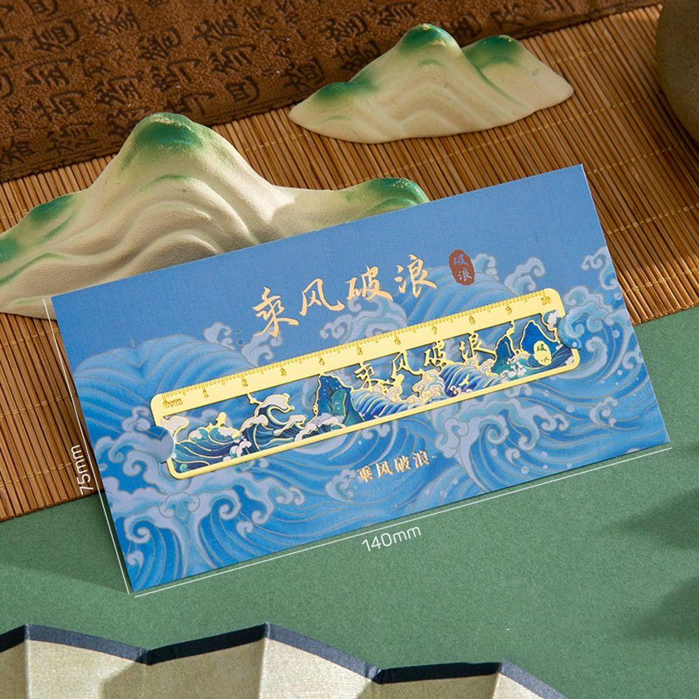 

Металева лінійка Закладка Інструменти для малювання Маркер книжкової сторінки Портативна металева порожниста закладка D