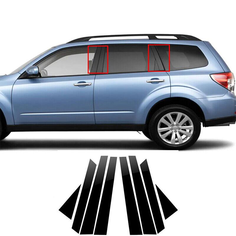 8pcs Black Door Trim Cover Stickers Pillar Posts for Subaru Forester 2009 2010 2011 2012 Car Window Decoration Auto Styling