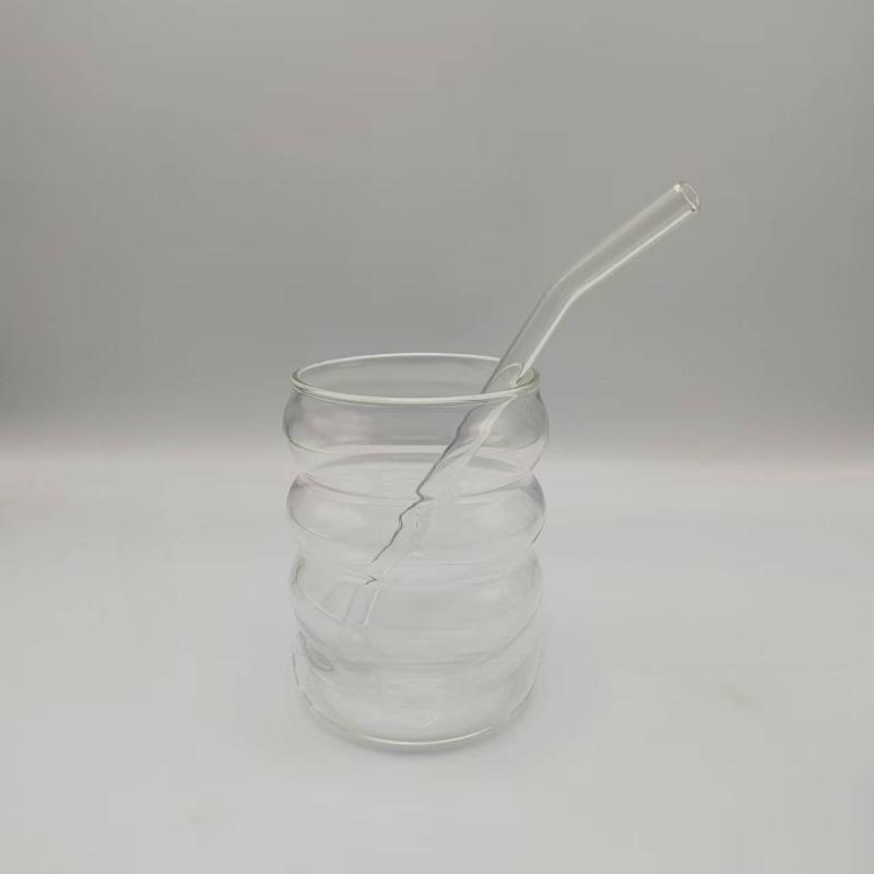 High-Appearance Transparent Caterpillar Cup Borosilicate Glass Single-Layer Water Cup Simple Household Juice Cold Drink Mug 400ml