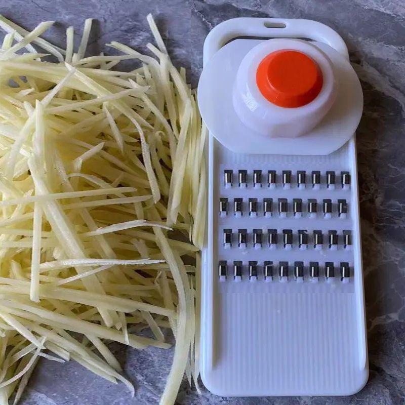 Restaurant-Grade Silk Grater & Julienne Slicer with Anti-Injury Device for Zucchini, Vegetables, and Taro