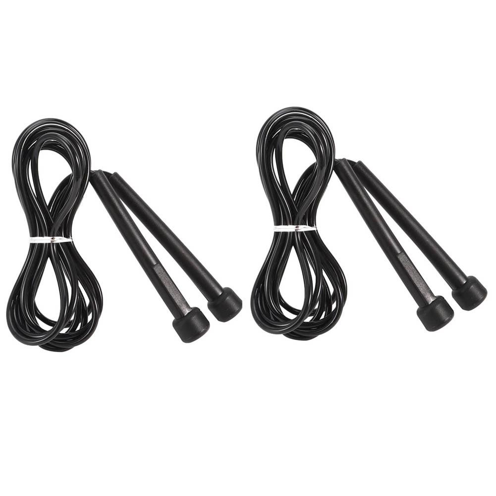 2db gyorsugró ugrókötél műanyag fogantyúkkal Fitness edzés sportfelszerelés fekete