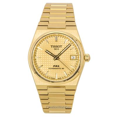 PRX Powermatic 80 Gold Tone Stainless Steel Champagne Dial Automatic T137.207.33.021.00 100M Unisex Watch