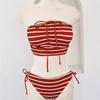 Thailand 2025 Stylish Retro Striped Bikini - Women's Sexy, Brightening, Pure Desire Vacation Swimwear