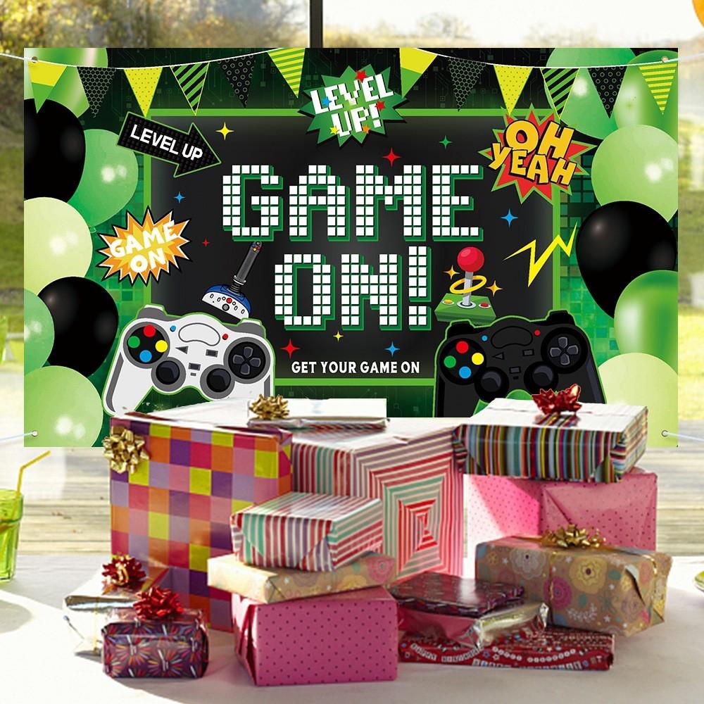 Cloth Party Background With Gaming Theme For Birthday Celebration Decor And