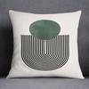 Boho Botanical Geometric Throw Pillow Cover - Green Leaf Abstract Home Decor