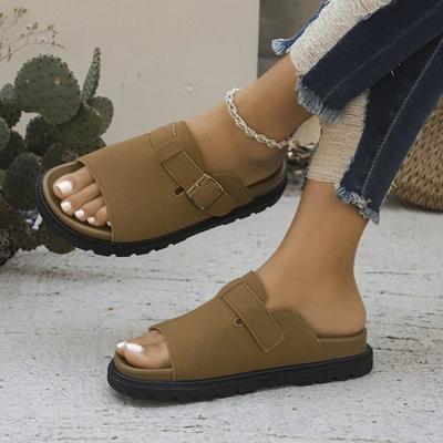 Mode Rimocy Sommer Wildleder Dicke Plateau Damen Sandalen 2025 Schnalle Rutschfest Sandalen Lässig Atmungsaktiv Damen Mode Sandalen