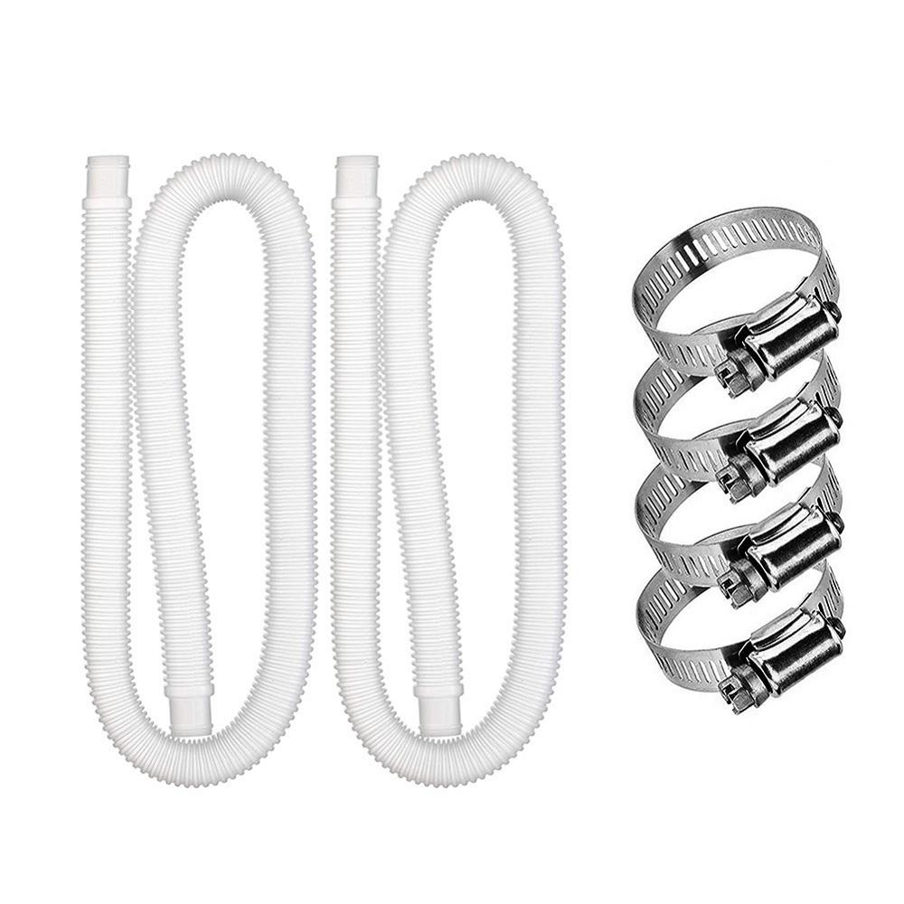 2PCS 59"Above Ground Pool Pump Accessory Hose For Intex 1.25" 32mm with 4 Clamps