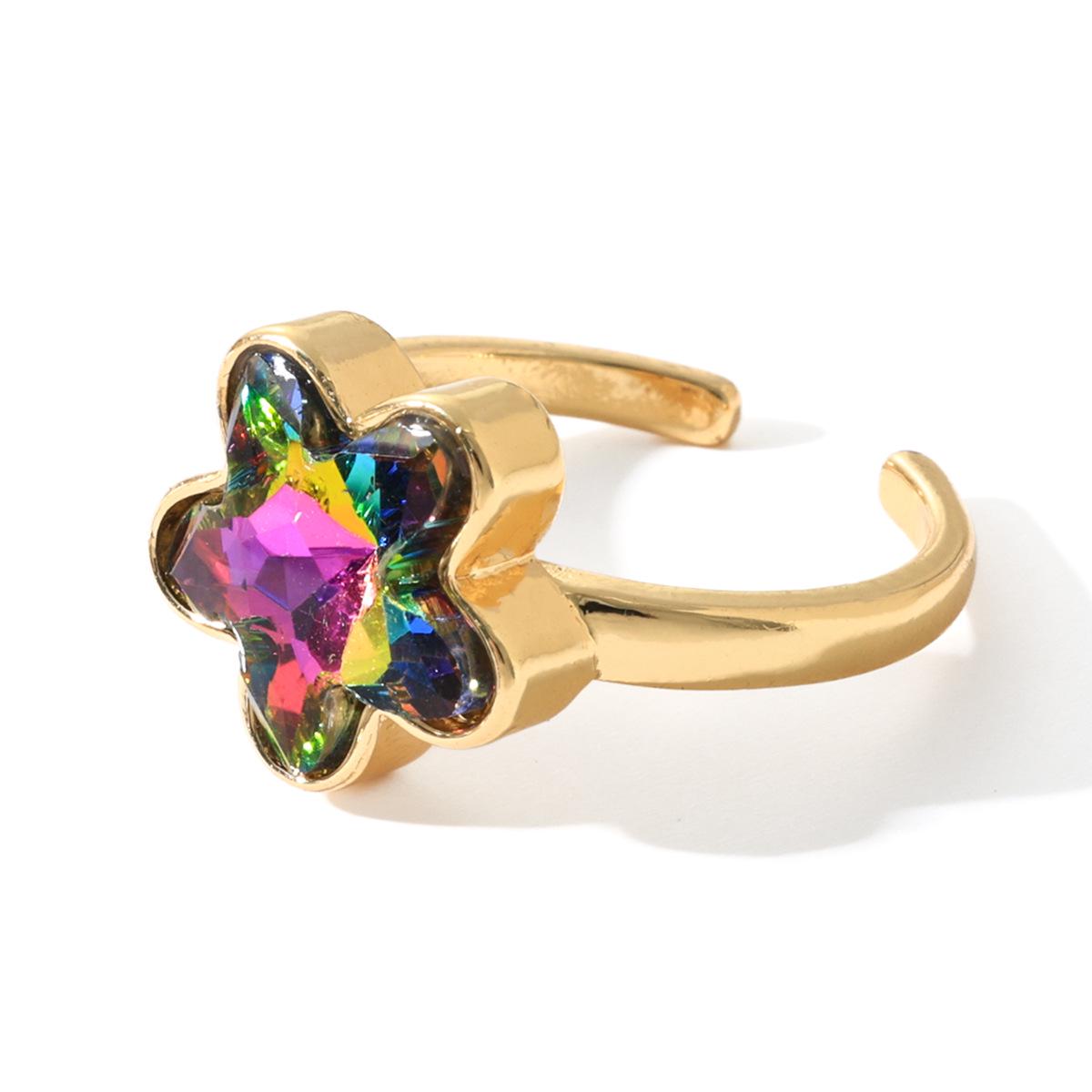 

Gradient Seven-Color Jewelry Set: Stylish Women s Open Ring, Stud Earrings, and Necklace