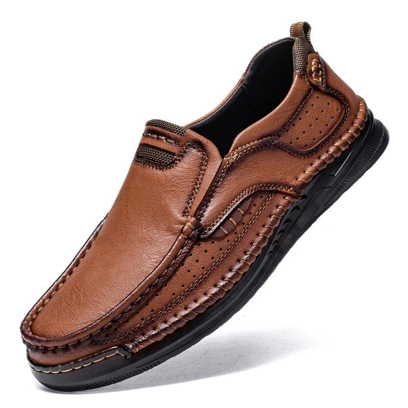 

Men s Waterproof Slip On Faux Leather Hiking Shoes for Male Outdoor Non-Slip Walking Sneakers Casual Loafers Work Shoes Comfortable Driving Shoes 38