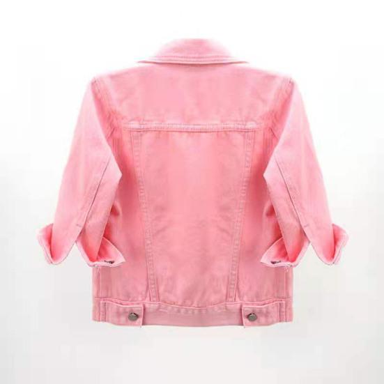 Women Coat Solid Color Slim Fit Close-fitting Young Style Wear-resistant Half Sleeve Buttons Single-breasted Easy to Match Women Jacket Female Clothes