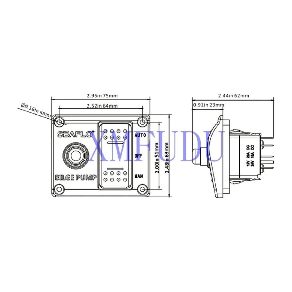 12V&24V 3-WAY SWITCH PANEL FOR BILGE PUMP Bilge Pump Control Switch Marine Panel Switch Automatic Pump