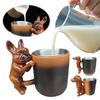 3D Dachrinnengriff Dackel Tasse Harz Handgemacht Wasserbecher Einzigartiger Frühstücksbecher für Hundebesitzer und Tierliebhaber