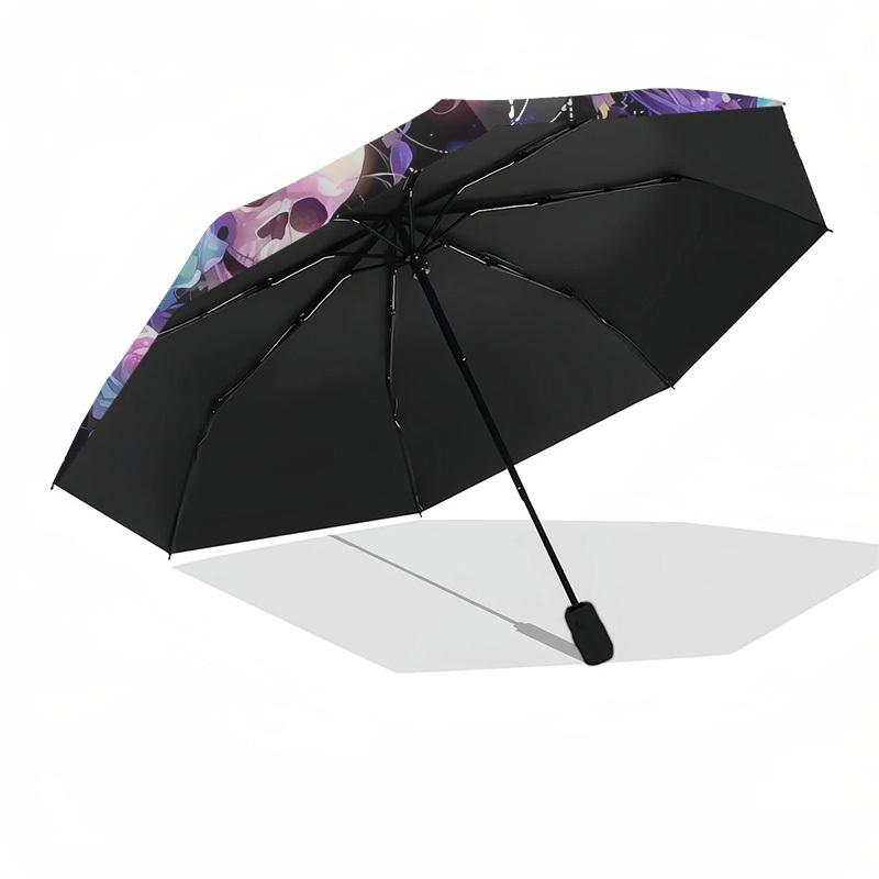 1pc Skull Roses Butterfly Fantasy Artwork Umbrella with Plastic Handle,Suitable for All Seasons Home Travel Outdoor UmbrellaDD1490