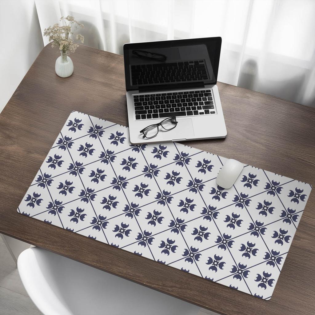 Protective Vinyl Desk and Table Mat Geometric Retro Pattern 100x50 Cm