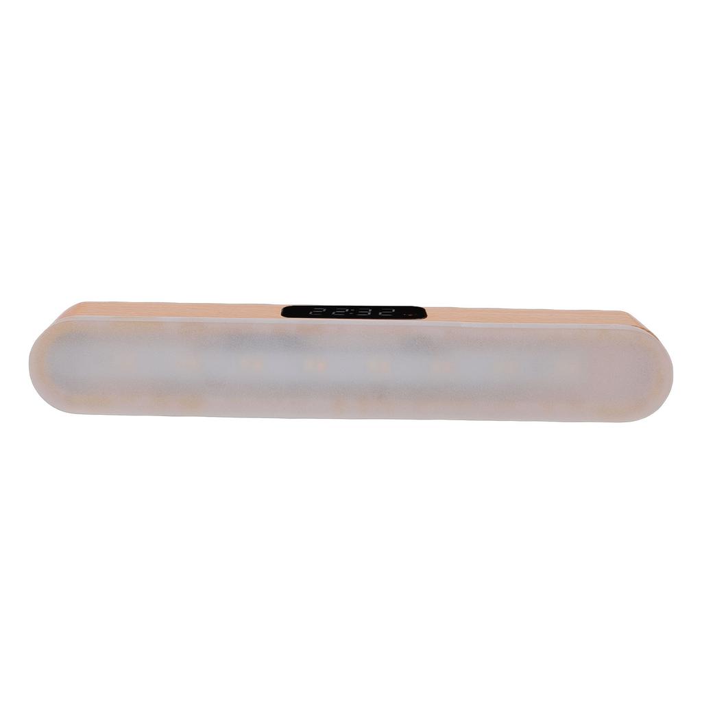 Wooden Wall Clock Lamp 10 Brightness Levels Magnetic Battery Operated Wall Sconce with Remote Control for Bedroom