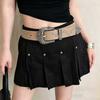 Solid Color Western Studded Belt Rivet Star Waistband Fashion Y2K Punk Belt Music Festival