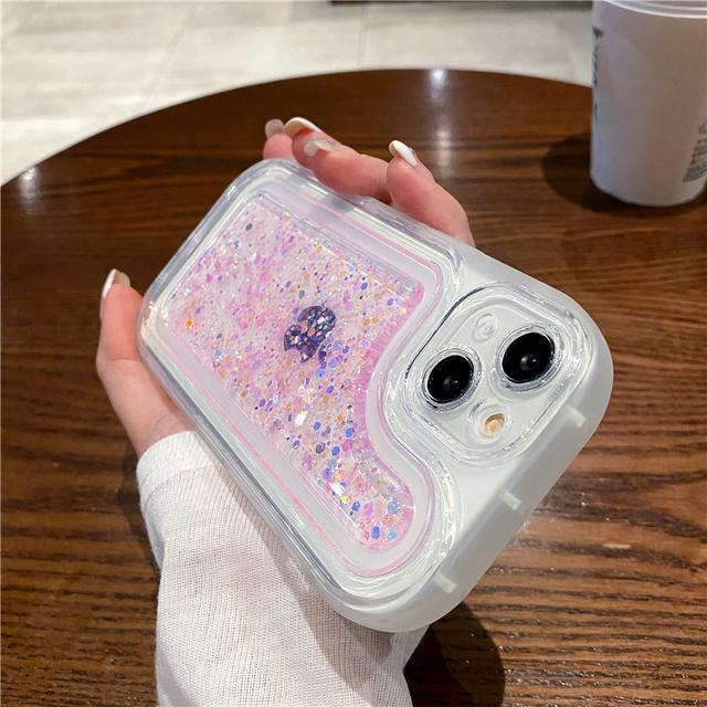 Funda de teléfono con lentejuelas epoxi y brillo degradado para Iphone 14 Pro Max 13 11 12 Pro Max 14 Plus, funda transparente de silicona a prueba de golpes