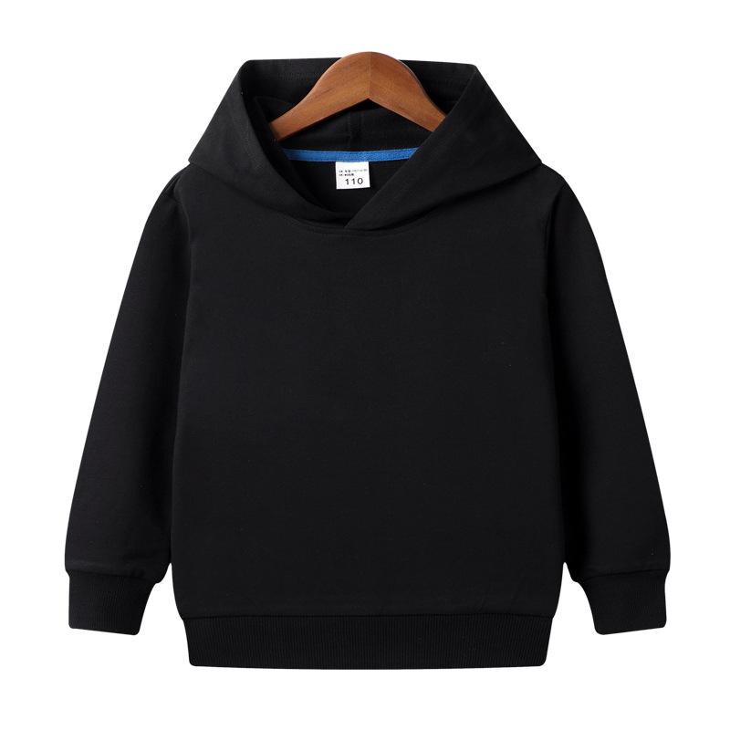 New Spring and Autumn Children's Hooded Pure Cotton Solid Color Sweat