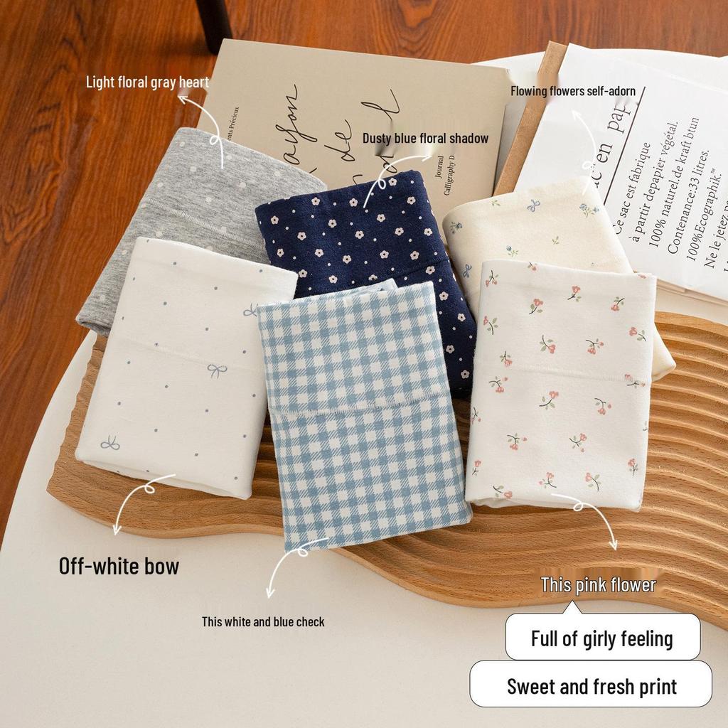 10A Antibacterial Extra Long Women's Cotton Boxer Briefs, Floral Plus Size Girls' Shorts