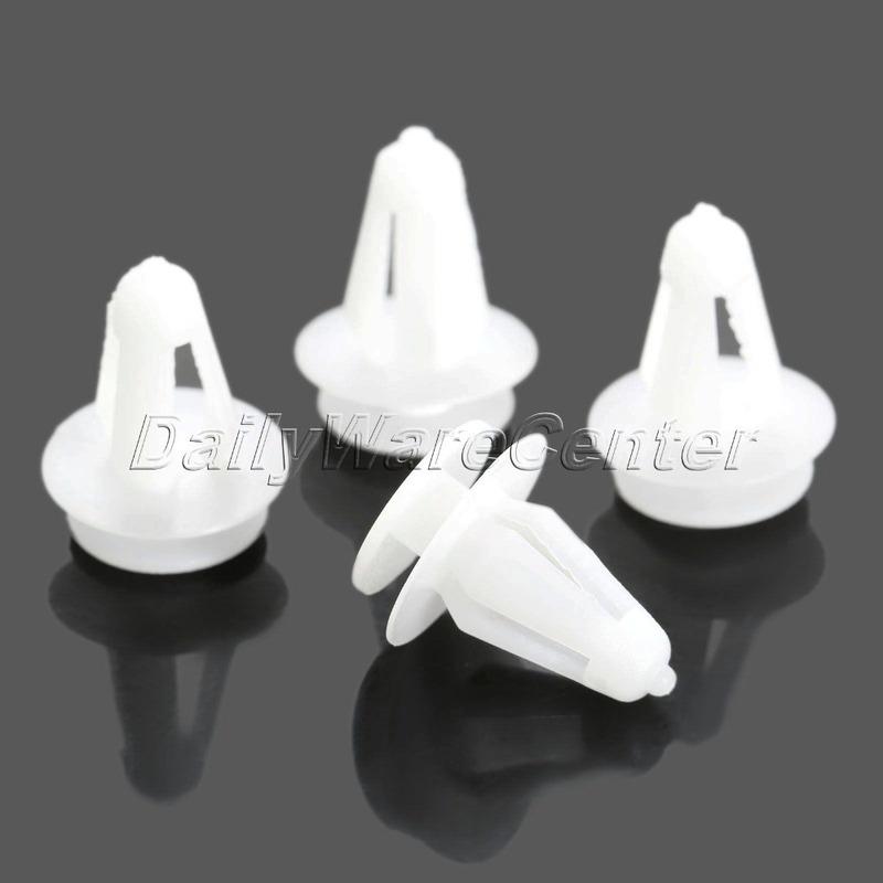 50Pcs Universal 7mm Hole White Car Bumper Door Retainer Trim Fender Clips Plastic Push Type Fastener Rivets Fender Clips
