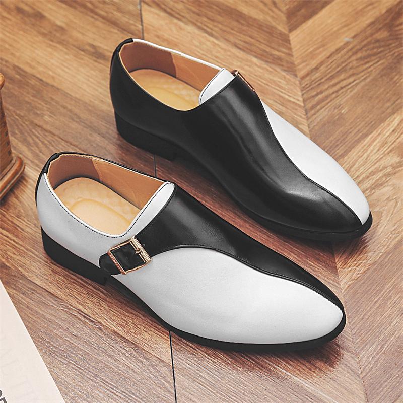 Fashion Luxury Men Fashionable Formal Shoes PU Splicing Business Office Loafers Gentleman Banquet Social Shoes Size 38-46 Men Shoes