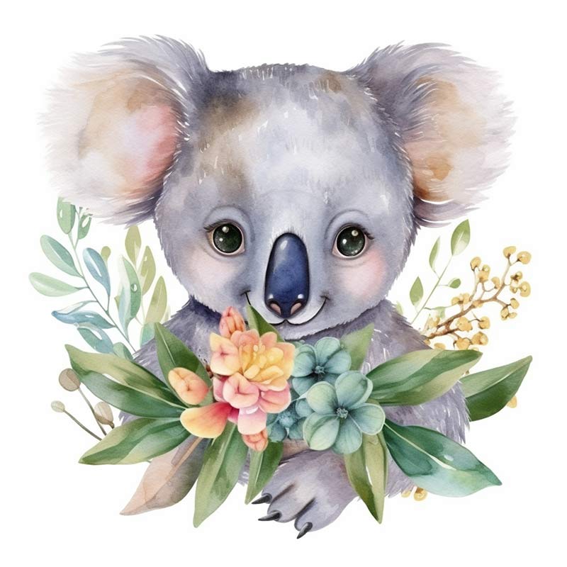 Cute Koala Animal Wall Sticker Baby Kids Room Decoration Mural Self-adhesive Bedroom Home Wallpaper Nursery Decor Transparent Decals M446