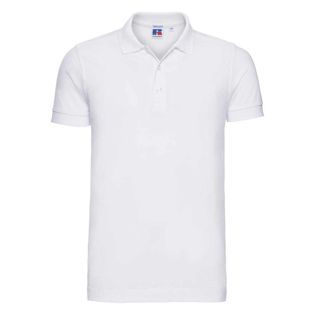 Russell Mens Stretch Short Sleeve Polo Shirt