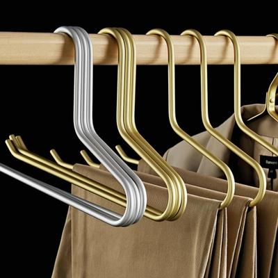 5pc Aluminum Alloy Pants Rack,Z-Shape Gold/Sliver/Rose Gold Non-slip Drying Racks for Scarf Towel,Space Saver Wardrobe Organzier