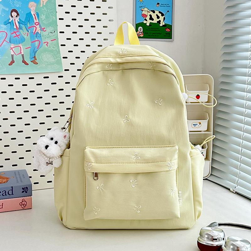 School bag new high value fresh sweet candy color backpack junior high school students lightweight travel backpack