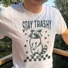 Stay Trashy Raccoon T-Shirt and Kids Tshirt: Funny Graphic Tee, Unisex Humor Shirt and Kids Tshirt