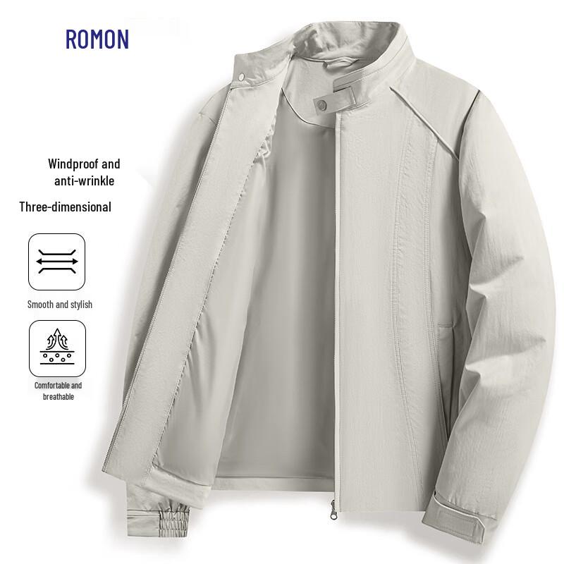 Romon Men s Anti-Wrinkle Stand-Collar Business Casual Jacket L