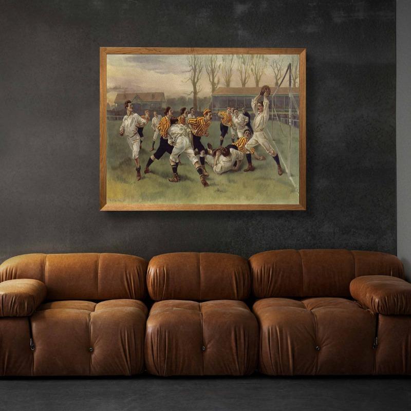 Vintage Sports Boy Playing Soccer Football Baseball Golf Art Poster Canvas Painting Wall Prints Picture for Teen Room Home Decor