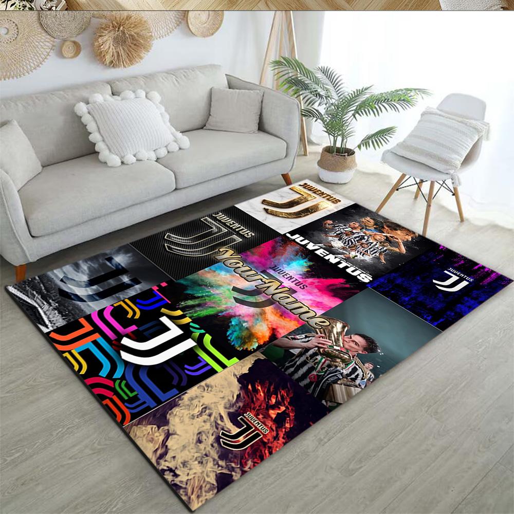 Juventus Customizable Name Floor Rug Office Rug Suitable for Bedrooms Hallway Dining Room Foyer Antislip Carpet Decorate Offices Spiritual Gift
