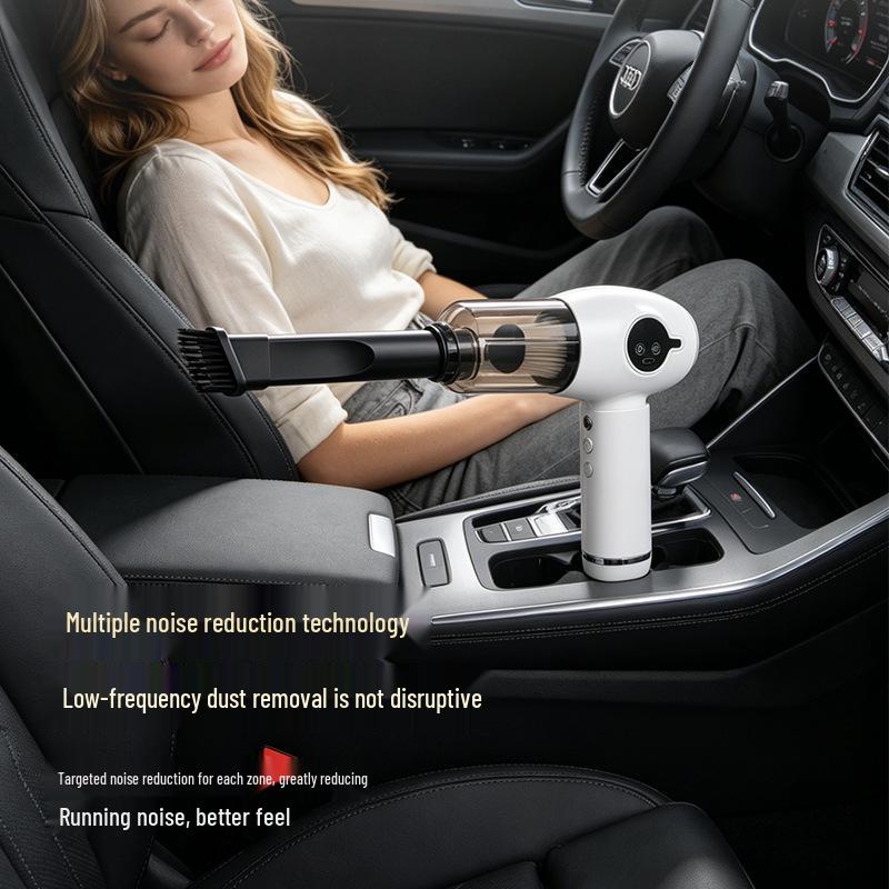 Wireless Handheld Car Vacuum Cleaner with Digital Display and LED Light - All-in-One Rechargeable Blower and Duster.