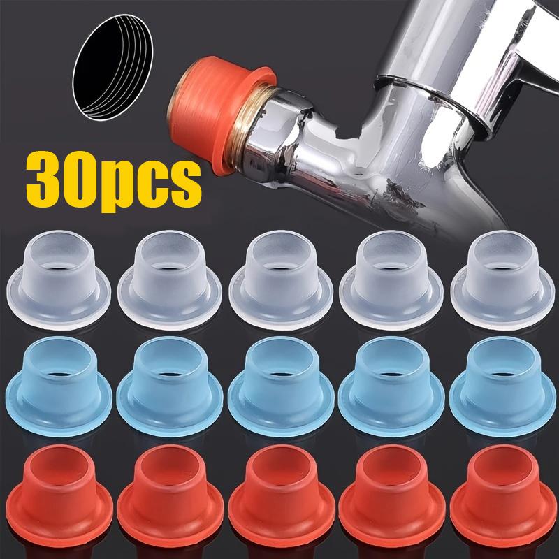 30-teilige Silikondichtung für Armaturen und Sanitärfittings - auslaufsicheres Gummidichtungsset mit starken Dichtungseigenschaften