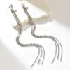 European and American cross-border design, personalized long chain silver earrings, earrings