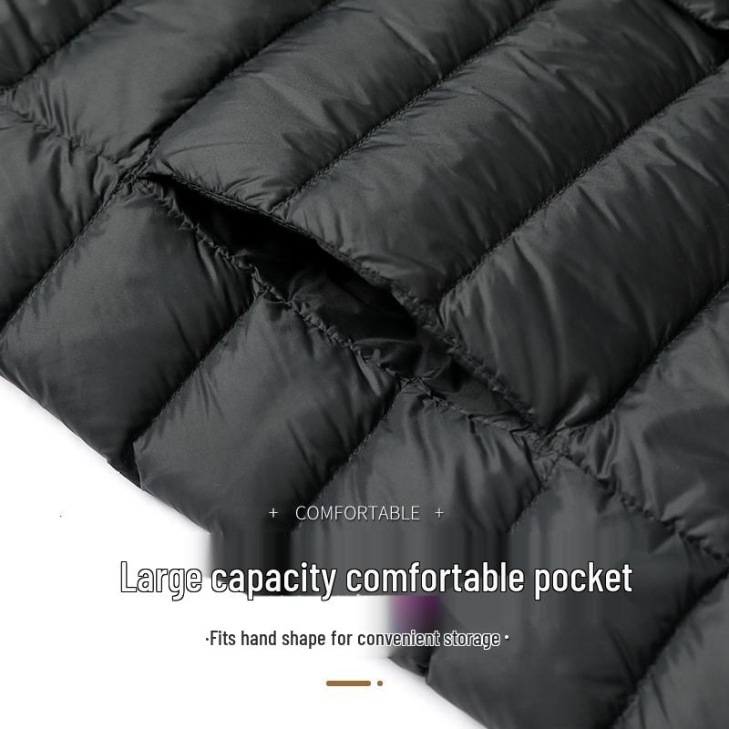 Men's Long Sleeve Down Jacket Liner, Wearable Inside & Outside for Autumn/Winter Warmth