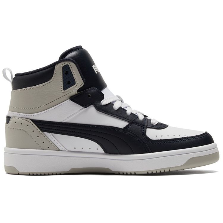 Puma Unisex White Grey Rebound Joy Mid Top Sneakers 374765-11