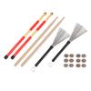 Drumstick Kit Rute Brush Damper Drum Set Musical Instrument Playing Accessories with BagM02762 Coffee Color