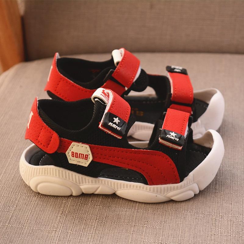 

Summer Children Shoes Boys Soft Soles Beach Shoes Anti-kick Boys Sandals Summer Sandals 21 червоний