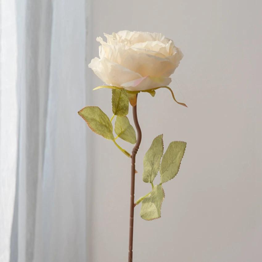 

1/5pcs Artificialflower Caramel Rose Garden Courtyard Wedding Bride Bouquet Wreath Home Table Vase Festival Diy Gift Decor 1pc белый